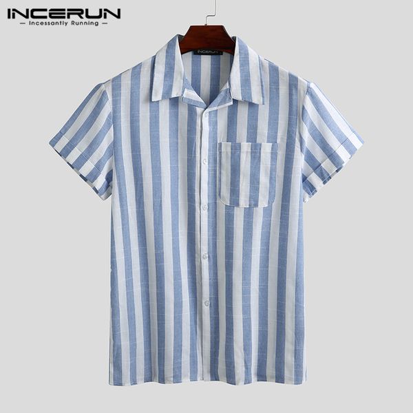 incerun fashion casual shirt men striped short sleeve lapel breathable chic blouse camisa masculina brand shirts men s-5xl 2021, White;black
incerun fashion casual shirt men striped short sleeve lapel breathable chic blouse camisa masculina brand shirts men s-5xl 2021, White;black
