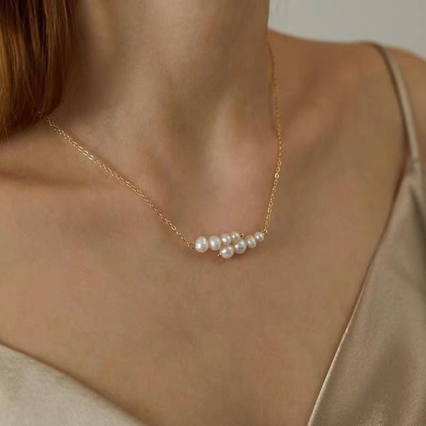 chains fashion jewelry natural freshwater pearls necklace single one layer chain for elegant women gifts, Silver
chains fashion jewelry natural freshwater pearls necklace single one layer chain for elegant women gifts, Silver