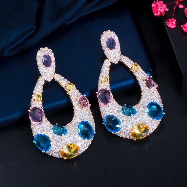brazilian gold multi color water drop large long dangle cz engagement earrings for women party wedding jewelry cz840 210714, Silver
brazilian gold multi color water drop large long dangle cz engagement earrings for women party wedding jewelry cz840 210714, Silver