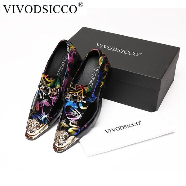 dress shoes vivodsicco luxury classic genuine leather metal tip slippers flats banquet wedding mens patent printing shoe, Black
dress shoes vivodsicco luxury classic genuine leather metal tip slippers flats banquet wedding mens patent printing shoe, Black