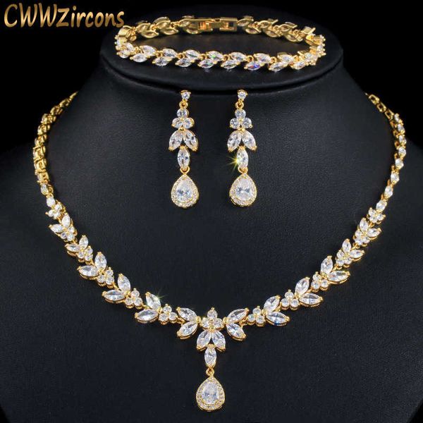 3pc costume big gold jewelry set shiny cubic zirconia drop dubai brides necklcae earrings and bracelets t370 210714, Silver
3pc costume big gold jewelry set shiny cubic zirconia drop dubai brides necklcae earrings and bracelets t370 210714, Silver