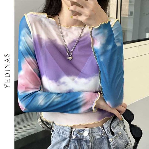 yedinas tie dye mesh see through slim long sleeves t shirt women fashion korean style cropped female club crop 210527, White
yedinas tie dye mesh see through slim long sleeves t shirt women fashion korean style cropped female club crop 210527, White