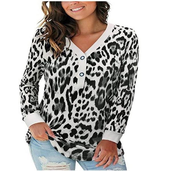 donsignet fashion women t-shirt spring autumn v-neck pullover button leopard print plus size long-line clothing women's, White
donsignet fashion women t-shirt spring autumn v-neck pullover button leopard print plus size long-line clothing women's, White
