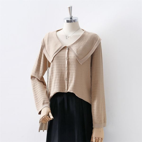 women autumn winter sweater wild retro loose long-sleeved single-breasted cardigans solid color gx1536 210507, White;black
women autumn winter sweater wild retro loose long-sleeved single-breasted cardigans solid color gx1536 210507, White;black