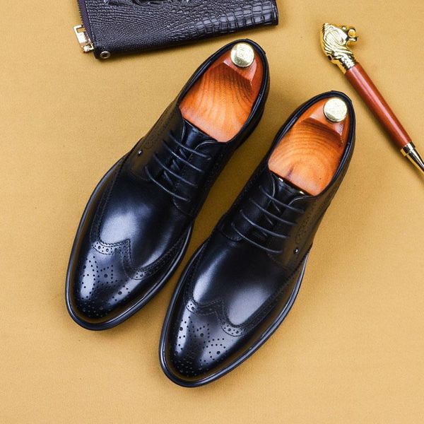 dress shoes men's oxfords men genuine leather formal wedding party for retro brogue business a37, Black
dress shoes men's oxfords men genuine leather formal wedding party for retro brogue business a37, Black