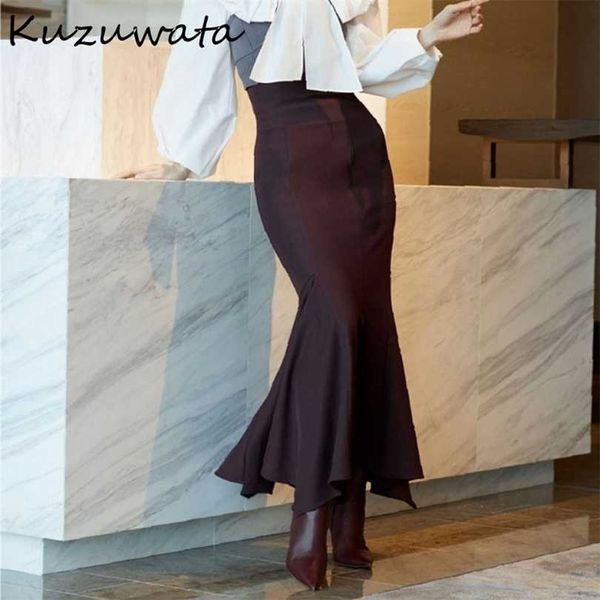 kuzuwata autumn winter women jupes japanese temperament faldas solid high waist irregular folds slit mermaid skirts 211214, Black
kuzuwata autumn winter women jupes japanese temperament faldas solid high waist irregular folds slit mermaid skirts 211214, Black