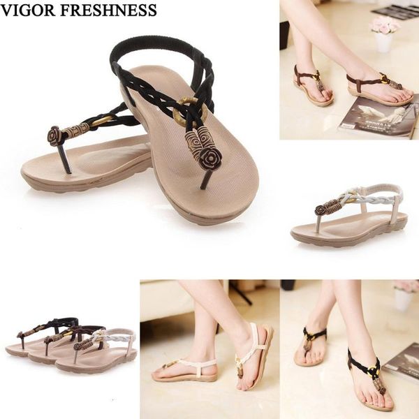 sandals woman shoes summer flat heels woman's retro flats bohemia beach string bead wy236, Black 
sandals woman shoes summer flat heels woman's retro flats bohemia beach string bead wy236, Black