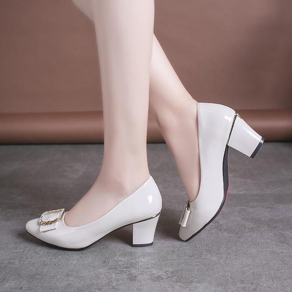dress shoes fashion shallow mouth high heels patent leather bride woman square heel pumps pointed rhinestone crystal wedding, Black
dress shoes fashion shallow mouth high heels patent leather bride woman square heel pumps pointed rhinestone crystal wedding, Black