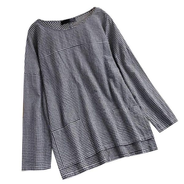 women's t-shirt 2021 plaid t shirts vintage summer clothes long sleeves loose tee shirt casual cotton linen tshirt ladies s-5xl, White
women's t-shirt 2021 plaid t shirts vintage summer clothes long sleeves loose tee shirt casual cotton linen tshirt ladies s-5xl, White