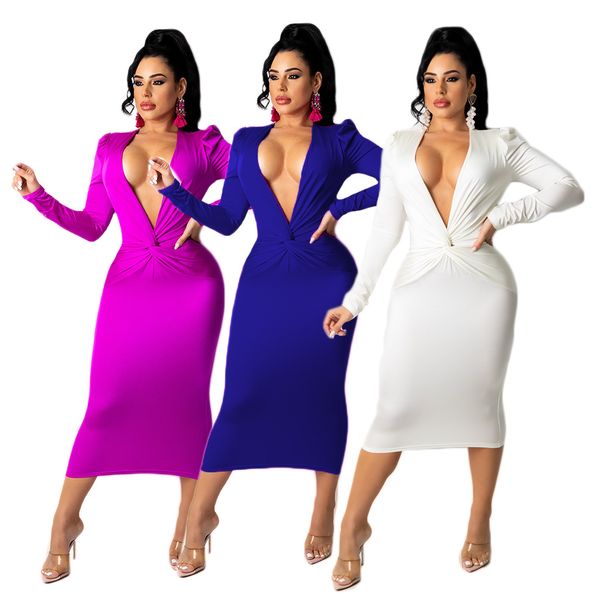 womens knot front fitness partywear club dress deep v neck long sleeve formal dresses elegant female body-shaping dress, White;black
womens knot front fitness partywear club dress deep v neck long sleeve formal dresses elegant female body-shaping dress, White;black