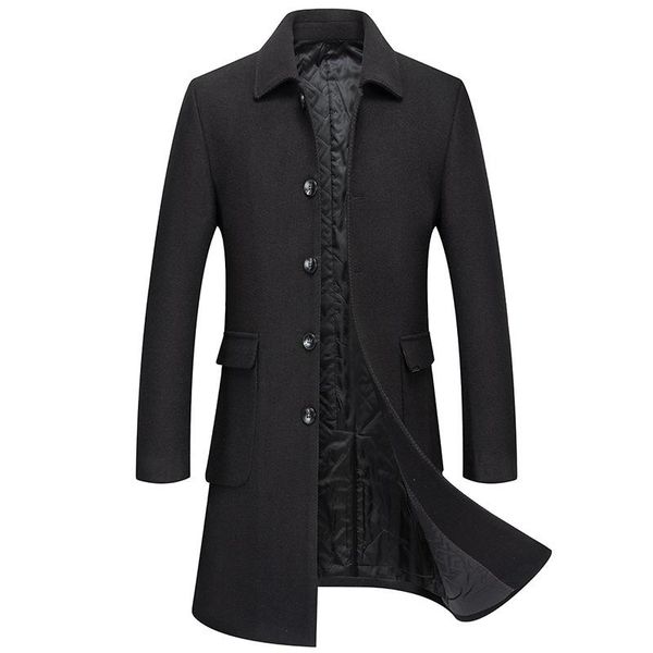 men's wool & blends 2021 arrival long cotton filler herren jacke wolle turn down collar single breasted winter coat men, Black
men's wool & blends 2021 arrival long cotton filler herren jacke wolle turn down collar single breasted winter coat men, Black