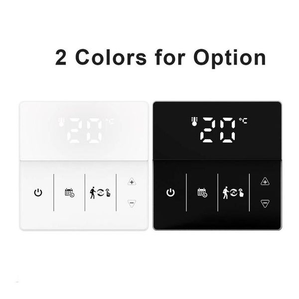 smart home control wifi thermostat temperature controller for electric floor heating 16a touch compatible with google/ alexa
smart home control wifi thermostat temperature controller for electric floor heating 16a touch compatible with google/ alexa