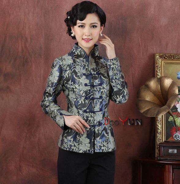 women's jackets blue festive jacquard mother grandma temperament spring and autumn long-sleeved tang suit jacket middle-aged chinese dr, Black;brown
women's jackets blue festive jacquard mother grandma temperament spring and autumn long-sleeved tang suit jacket middle-aged chinese dr, Black;brown