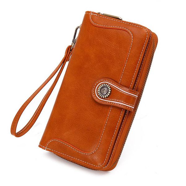 popular new wallet lady retro oil wax leather long wallet lady holding a multi-functional mobile phone bag, Red;black
popular new wallet lady retro oil wax leather long wallet lady holding a multi-functional mobile phone bag, Red;black