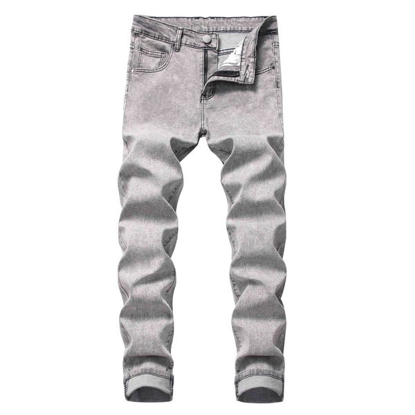 men's patch design straight jeans washed cotton trousers gray fashion brand denim casual men, Blue
men's patch design straight jeans washed cotton trousers gray fashion brand denim casual men, Blue