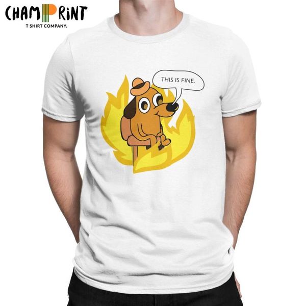 men's t-shirts vintage this is fine doggo for men round neck pure cotton t shirt dog short sleeve tees gift idea, White;black
men's t-shirts vintage this is fine doggo for men round neck pure cotton t shirt dog short sleeve tees gift idea, White;black