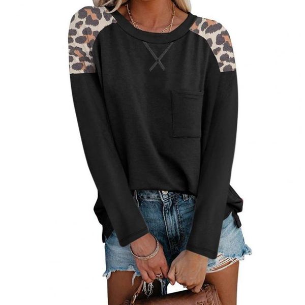 women's blouses & shirts fashion leopard print stretchy women skin-friendly t-shirt stitching long sleeve autumn crew neck pocket pullo, White
women's blouses & shirts fashion leopard print stretchy women skin-friendly t-shirt stitching long sleeve autumn crew neck pocket pullo, White