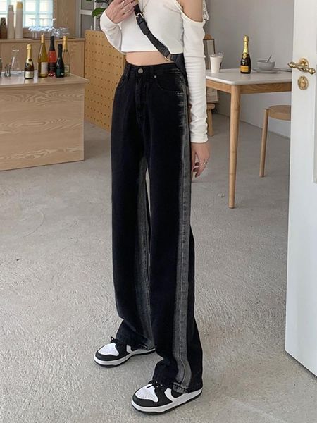 women's jeans denim pants spring and autumn 2021 chic design straight tube loose high waist thin wide leg, Blue
women's jeans denim pants spring and autumn 2021 chic design straight tube loose high waist thin wide leg, Blue