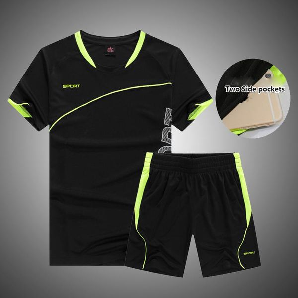 jogging clothing summe men's brand sportswear shorts set short sleeve breathable t-shirt and casual wear basketball training suit, Black;red
jogging clothing summe men's brand sportswear shorts set short sleeve breathable t-shirt and casual wear basketball training suit, Black;red