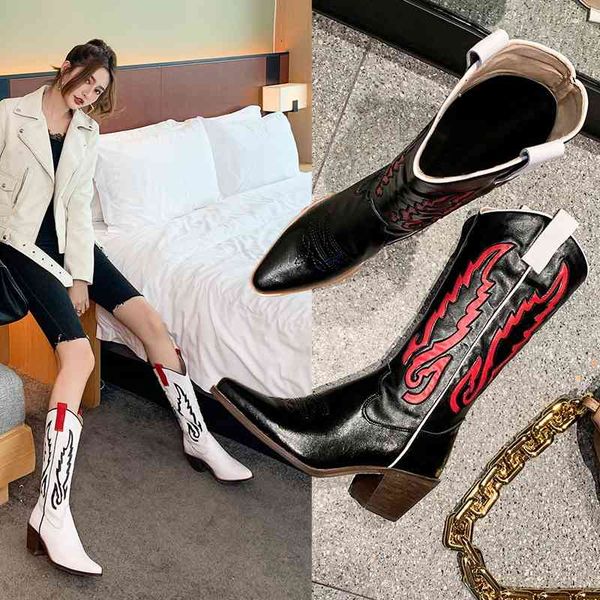 dress shoes retro western cowboy boots for women pointed toe women's brand embossing suede leather mid-calf chunky wedges boot f0q, Black
dress shoes retro western cowboy boots for women pointed toe women's brand embossing suede leather mid-calf chunky wedges boot f0q, Black