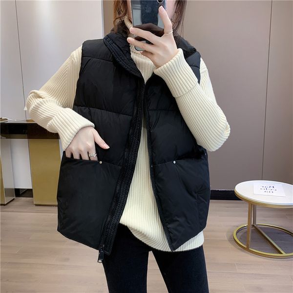 vests down women's short korean version loose and versatile casual fashion white duck down camisole stand collar vt for winter wear, Black;white
vests down women's short korean version loose and versatile casual fashion white duck down camisole stand collar vt for winter wear, Black;white