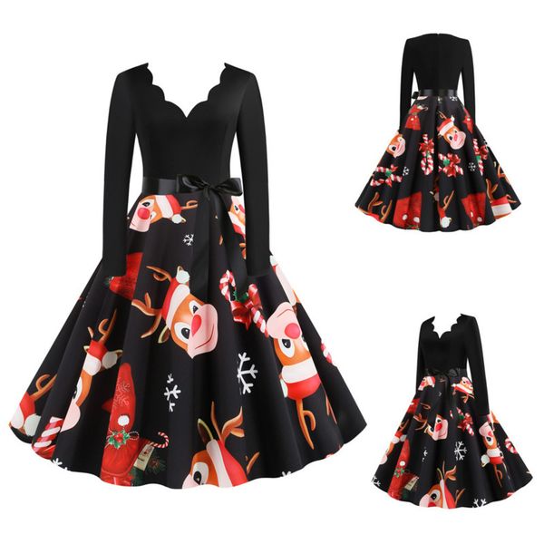 autumn long-sleeved burnt flower v-neck printed long-sleeved fashion big swing dress female long-sleeved christmas dress 210422, Black;gray
autumn long-sleeved burnt flower v-neck printed long-sleeved fashion big swing dress female long-sleeved christmas dress 210422, Black;gray