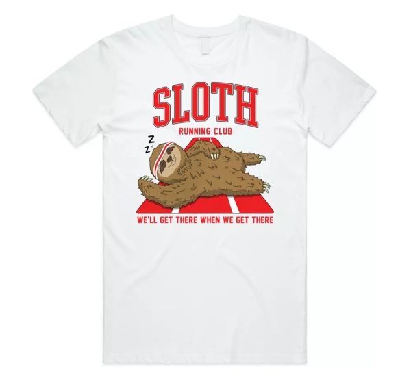 sloth running club t-shirt tee funny graphic jogging tee athletic lazy gift, White;black
sloth running club t-shirt tee funny graphic jogging tee athletic lazy gift, White;black