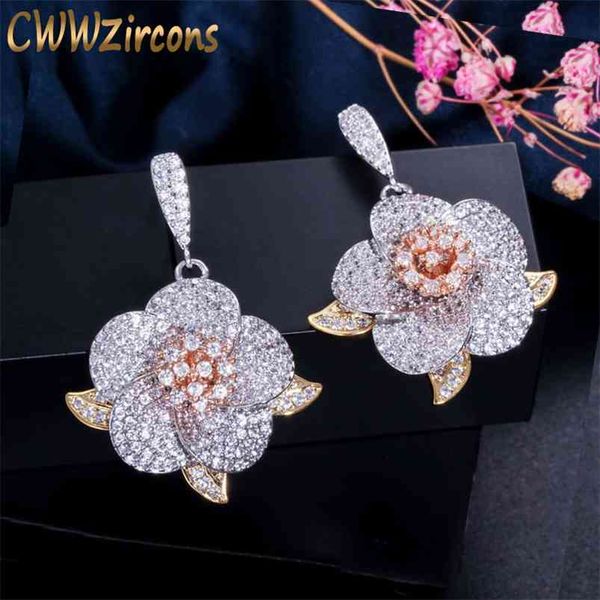art deco 3 tones gold cubic zirconia big geometric flower dangle earrings for women luxury brand jewelry gift cz448 210714, Silver
art deco 3 tones gold cubic zirconia big geometric flower dangle earrings for women luxury brand jewelry gift cz448 210714, Silver
