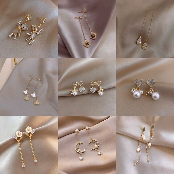 needle s925 silver korean fashion earrings temperament long tassel heart-shaped petal diamond earrings, Golden
needle s925 silver korean fashion earrings temperament long tassel heart-shaped petal diamond earrings, Golden