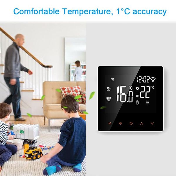 smart home control 110-230v intelligent wifi thermostat room electric water gas boiler floor heating temperature controller lcd touch screen
smart home control 110-230v intelligent wifi thermostat room electric water gas boiler floor heating temperature controller lcd touch screen