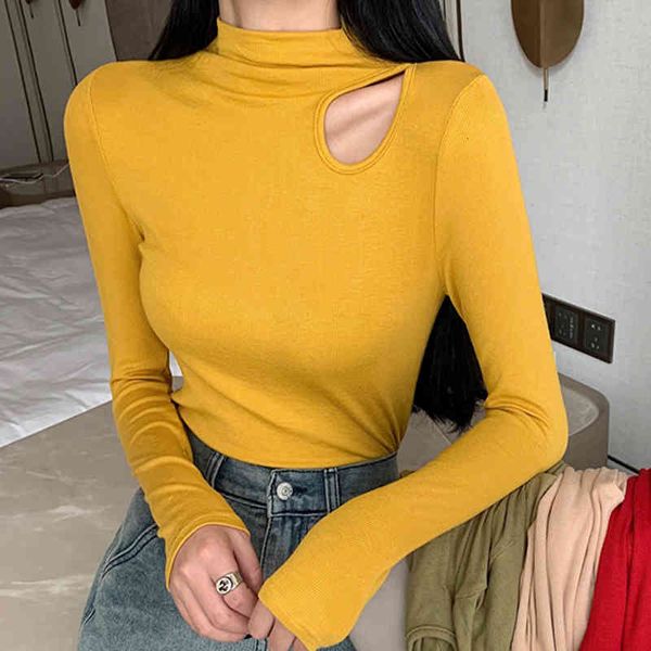 women's t-shirt shintimes woman urtleneck ee femme slim cotton ops long sleeve hollow out shirt msz, White
women's t-shirt shintimes woman urtleneck ee femme slim cotton ops long sleeve hollow out shirt msz, White