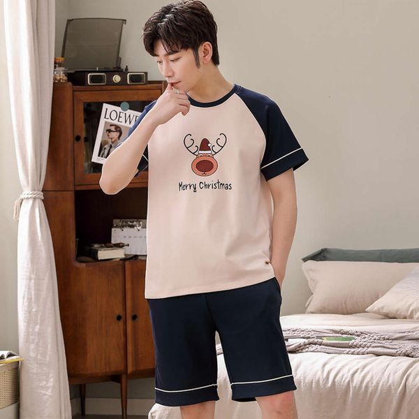 around the throat men patchwork losse plus size home drag short mouwen pyjamas pak summer class christmas herten random nightwear, Black;brown
around the throat men patchwork losse plus size home drag short mouwen pyjamas pak summer class christmas herten random nightwear, Black;brown