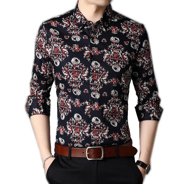 men's casual shirts mens brand floral shirt retro vintage 100% cotton for spring clothing male long sleeve turndown collar 3 colors a08, White;black
men's casual shirts mens brand floral shirt retro vintage 100% cotton for spring clothing male long sleeve turndown collar 3 colors a08, White;black