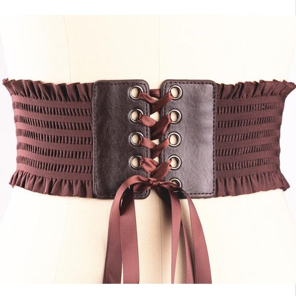 stretsh black belts women fashion lace up skin gothic punk streetwear lady high waist, Black;brown
stretsh black belts women fashion lace up skin gothic punk streetwear lady high waist, Black;brown