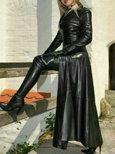 women's leather & faux autumn winter pu trench coat extra long oversized black stand-up collar windbreaker women punk skinny fashion we
women's leather & faux autumn winter pu trench coat extra long oversized black stand-up collar windbreaker women punk skinny fashion we