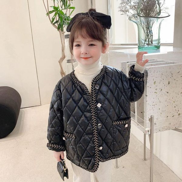 down coat girl's clothes black and white autumn winter quilted cotton jacket children plus elegance simplicity girls clothing, Blue;gray
down coat girl's clothes black and white autumn winter quilted cotton jacket children plus elegance simplicity girls clothing, Blue;gray