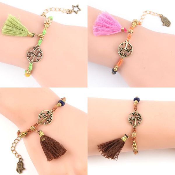 link, chain 1pc handmade ethnic colourful beads with tassels tree charms bracelet bohemian women bangles jewelry pulsera e2486/e2495/e2496, Black
link, chain 1pc handmade ethnic colourful beads with tassels tree charms bracelet bohemian women bangles jewelry pulsera e2486/e2495/e2496, Black