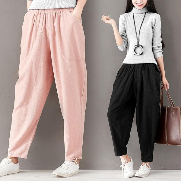 women's pants & capris casual nine elastic waist harem women fashion tide streetwear, Black;white
women's pants & capris casual nine elastic waist harem women fashion tide streetwear, Black;white