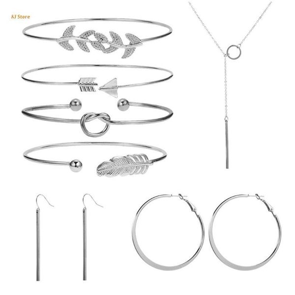 earrings & necklace 1 set creative retro simple bracelet european and american open jewelry gifts, Silver
earrings & necklace 1 set creative retro simple bracelet european and american open jewelry gifts, Silver