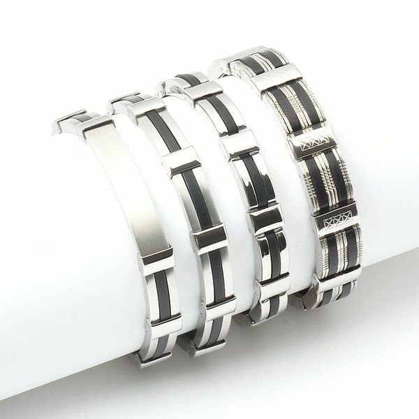 link, chain again jewelry accessories men bracelet quality stainless steel & black silicone mens bracelets wristbands
link, chain again jewelry accessories men bracelet quality stainless steel & black silicone mens bracelets wristbands
