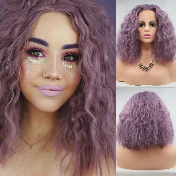 baicheng purple lace front wigs for women short curly lavender hair wig with baby hairs synthetic1, Black
baicheng purple lace front wigs for women short curly lavender hair wig with baby hairs synthetic1, Black