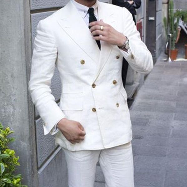 men's suits & blazers latest style tailor made fashion double breasted white men slim fit groom tuxedo for wedding dress office party c, White;black
men's suits & blazers latest style tailor made fashion double breasted white men slim fit groom tuxedo for wedding dress office party c, White;black
