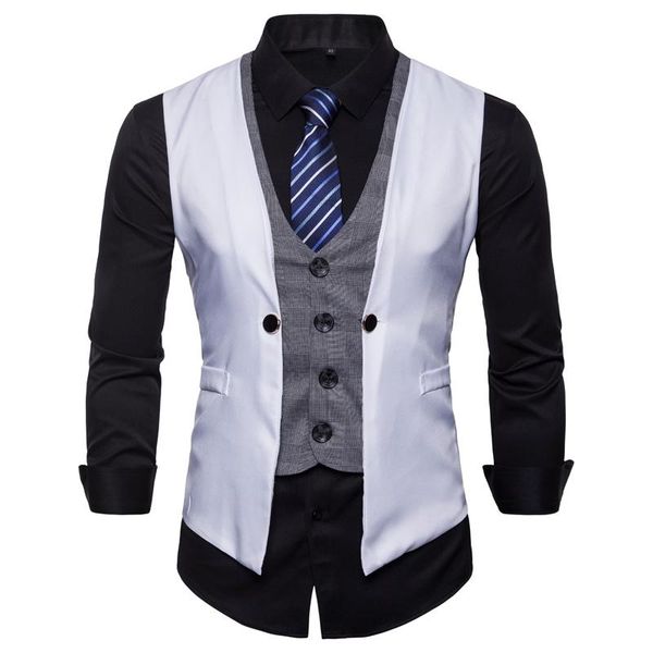 men's vests 2021 fashion casual boutique business vest / man's fake two-piece suit waistcoat tie, Black;white
men's vests 2021 fashion casual boutique business vest / man's fake two-piece suit waistcoat tie, Black;white