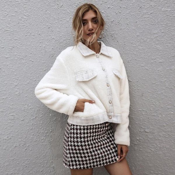 women's wool & blends autumn and winter button 2021 lapel pocket woolen jacket long-sleeved single-breasted slim temperament blouse, Black
women's wool & blends autumn and winter button 2021 lapel pocket woolen jacket long-sleeved single-breasted slim temperament blouse, Black