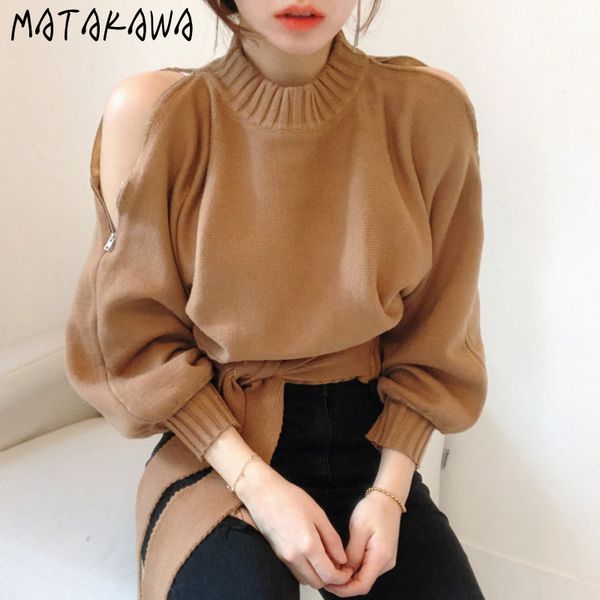 matakawa zipper strapless tie waist lantern sleeve short ladies pullovers korea chic elegant stand-up collar women sweater 210513, White;black
matakawa zipper strapless tie waist lantern sleeve short ladies pullovers korea chic elegant stand-up collar women sweater 210513, White;black