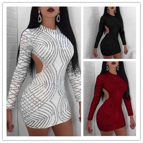 casual dresses black white sequin backless dress autumn winter o neck long sleeve women office party night club 2021, Black;gray
casual dresses black white sequin backless dress autumn winter o neck long sleeve women office party night club 2021, Black;gray