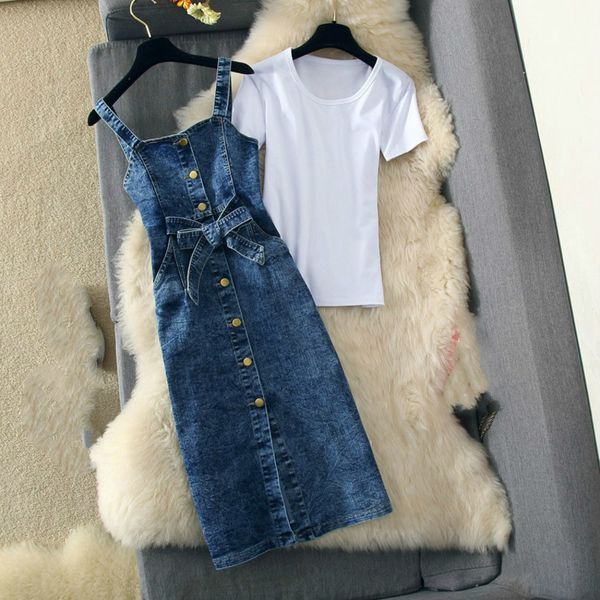 casual dresses spring summer women 2 pieces set denim sundress blue slim sunspender jeans dress single-breasted vestidos zfp2, Black;gray
casual dresses spring summer women 2 pieces set denim sundress blue slim sunspender jeans dress single-breasted vestidos zfp2, Black;gray
