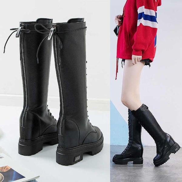boots fall and winter high lace up women's rise thick soled plush leather casual zipper knight, Black
boots fall and winter high lace up women's rise thick soled plush leather casual zipper knight, Black