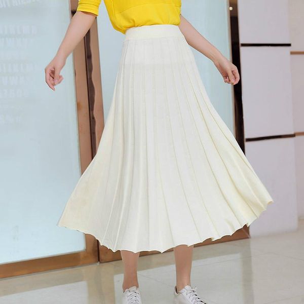 skirts spring summer skirt for girls a line elegant women long knitted ice silk korean pleated ladies white elastic waist, Black
skirts spring summer skirt for girls a line elegant women long knitted ice silk korean pleated ladies white elastic waist, Black