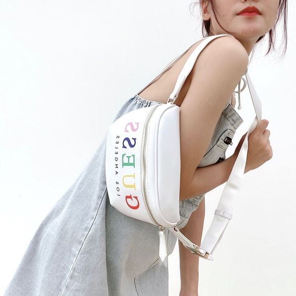 white waist bag chest color letters 
white waist bag chest color letters